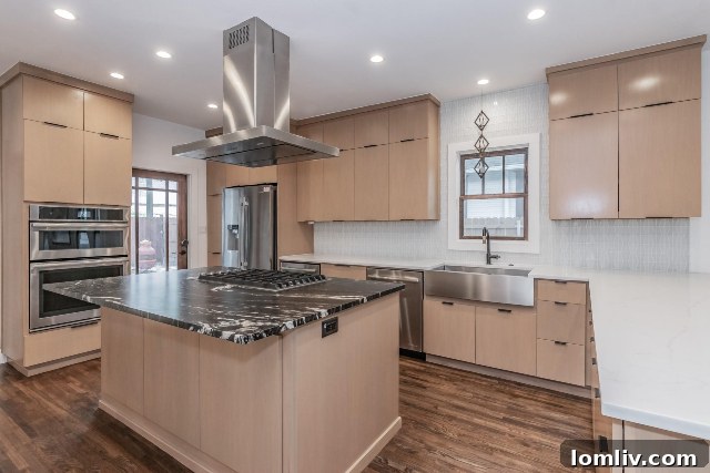Renovated Kitchen with Wood Windows and High-Quality Finishes