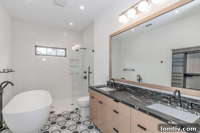 Award-Winning Primary Bathroom with Oversized Tub and Walk-in Shower
