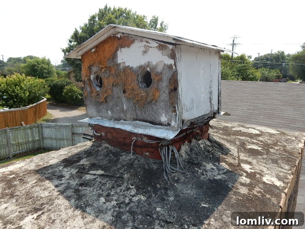 Seen It All? These Homes Are Certified Hot Messes 3 Mysterious and improperly installed chimney cap or structure, raising serious safety concerns for home inspectors.