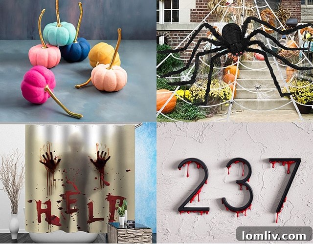 Halloween home decorations, spooky porch decor