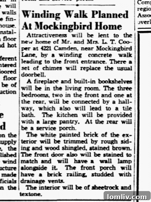 The Mockingbird Home That Captivated 1939 3 Front exterior view of 4221 Camden Ave, a charming Dallas cottage