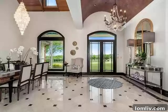 Elegant master bedroom with direct access to outdoor views