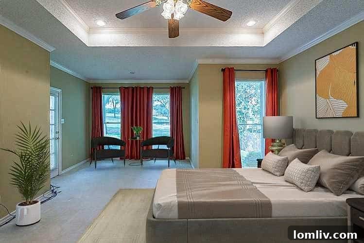 Overview of the custom-designed entrance and driveway of 1110 Hills Creek Drive