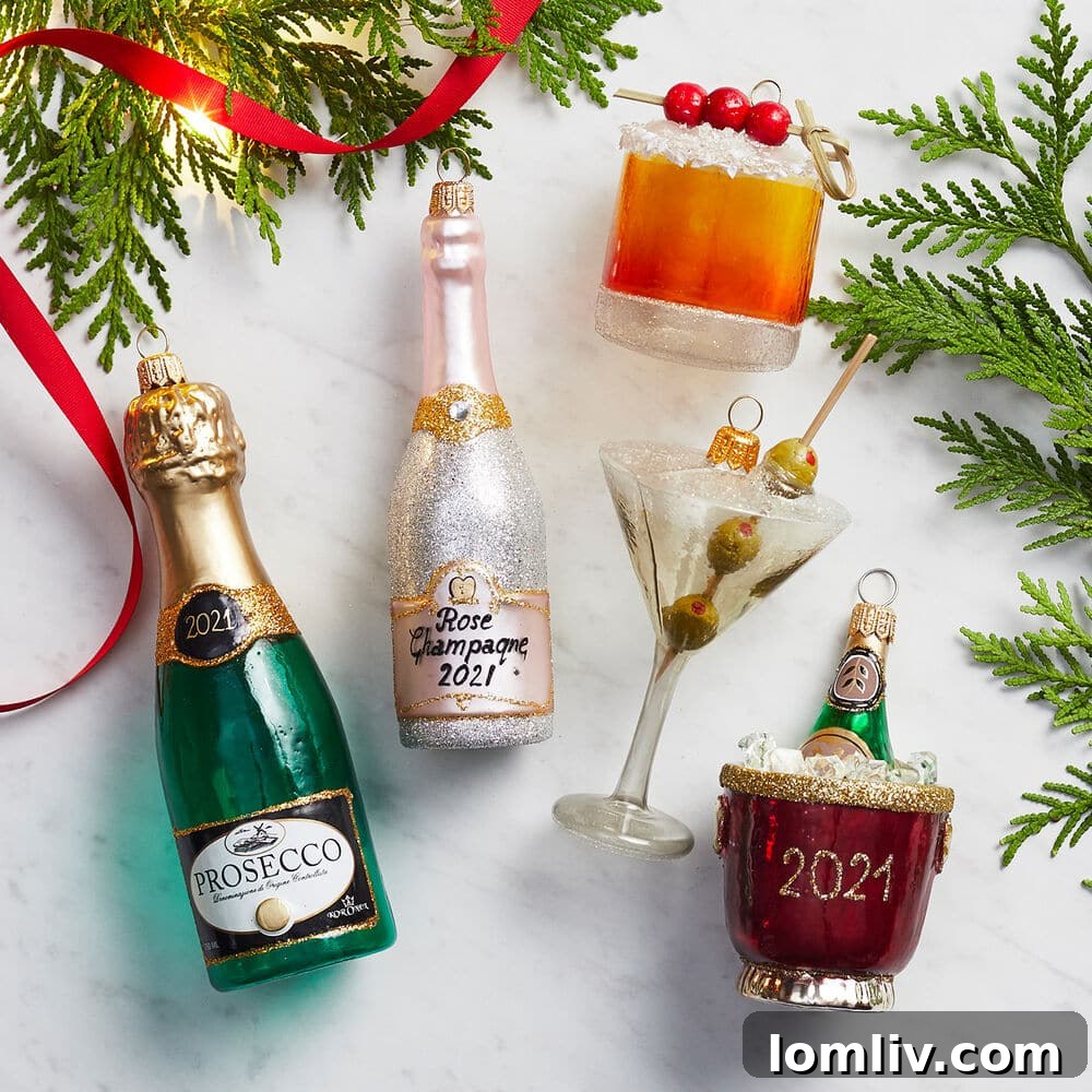 Cocktail-inspired Prosecco Christmas ornament from Sur La Table