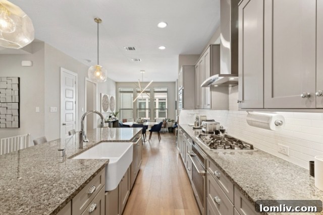 Sophisticated City Living from Your Oak Lawn Townhouse 4 Open Concept Kitchen and Living Area in Dallas Townhome