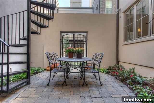 Wrought Iron Stairway to Courtyard