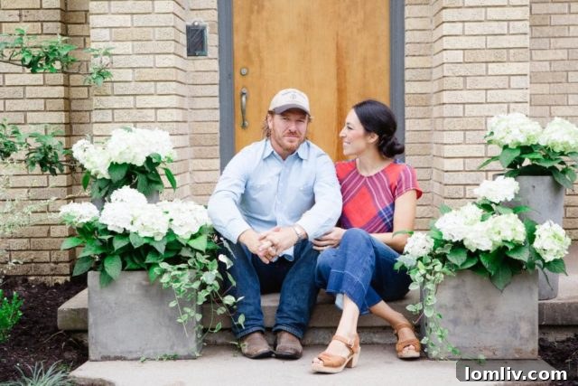 An aerial view or exterior shot of the Bicycle House, emphasizing its transformation since Chip and Joanna Gaines acquired it in 2014 for $44,900.