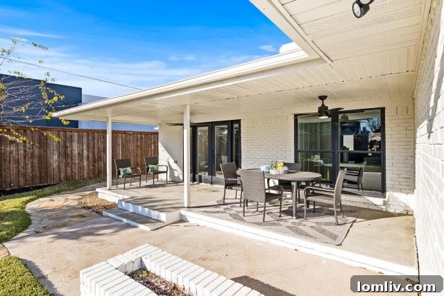 Expansive, well-maintained backyard with ample space for a swimming pool and outdoor activities.