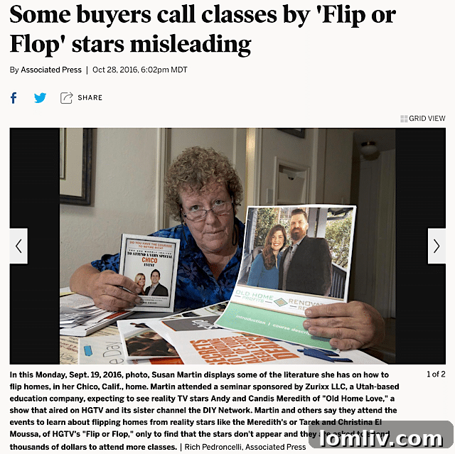 Images used by Zurixx LLC featuring celebrity endorsements for real estate seminars.