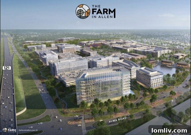 Overview map of The Farm development in Allen, Texas