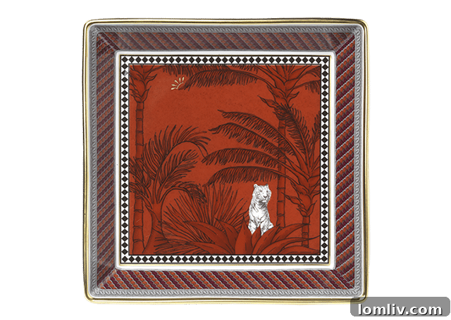 Ginori 1735 Italian ceramic Tiger Squared valet tray