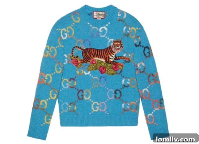 Gucci GG jacquard sweater featuring tiger motif