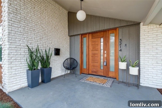 Darbyshire Residence Exterior - Modern White Brick A-Frame Home