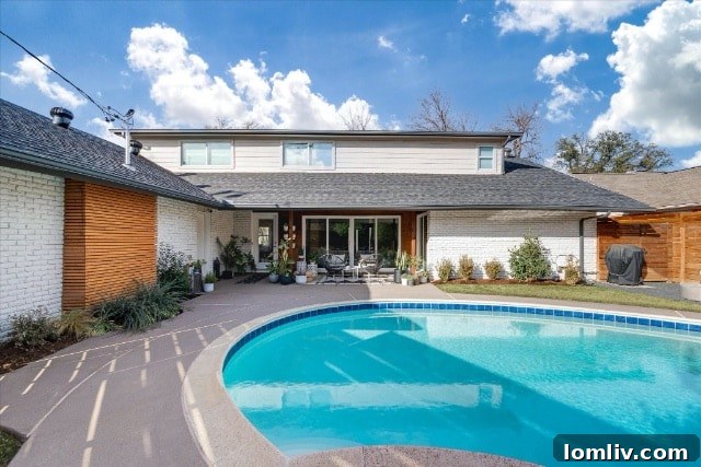 Resurfaced Pool Deck with Modern Patio Furniture