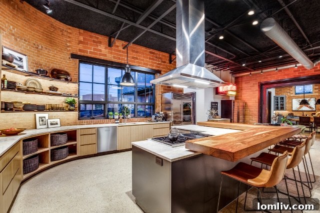 Urban Oasis: Industrial Luxury Retreat 12 Spacious Kitchen with Island
