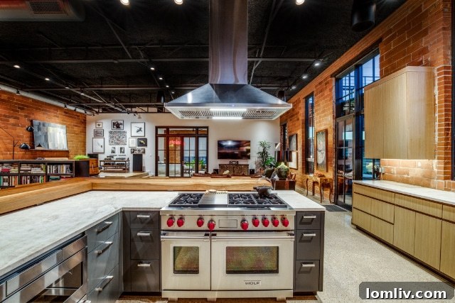 Urban Oasis: Industrial Luxury Retreat 13 Gourmet Kitchen Appliances Wolf Sub-Zero Asko