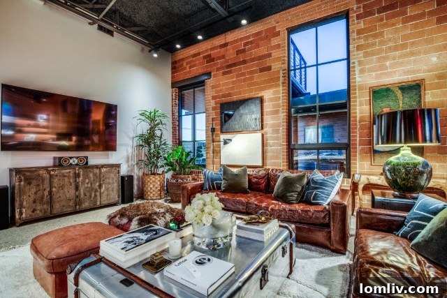 Urban Oasis: Industrial Luxury Retreat 15 Elegant Living Room Industrial Style