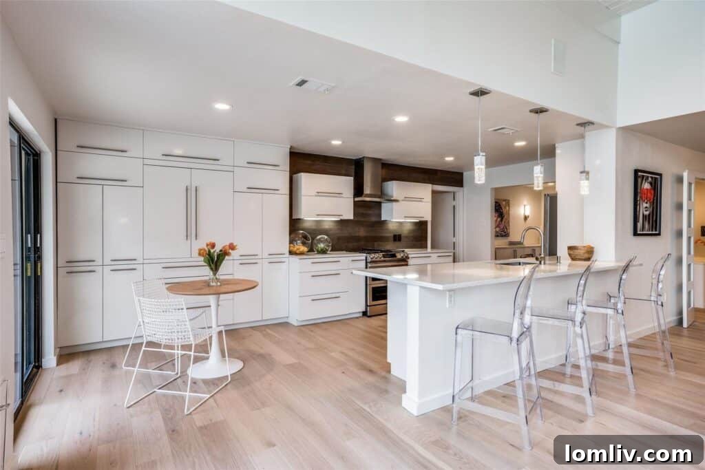 Bright and airy interior of a Midcentury Modern home