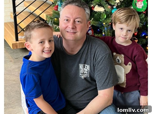 Brandon Stewart with Maddox and Gunnar.