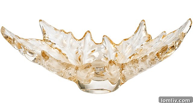 Lalique Champs-Élysées Grand Bowl in gold luster crystal