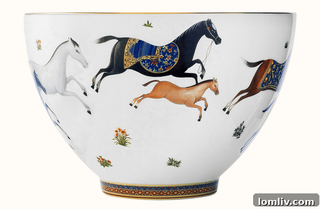 Hèrmes Cheval d'Orient porcelain punch bowl