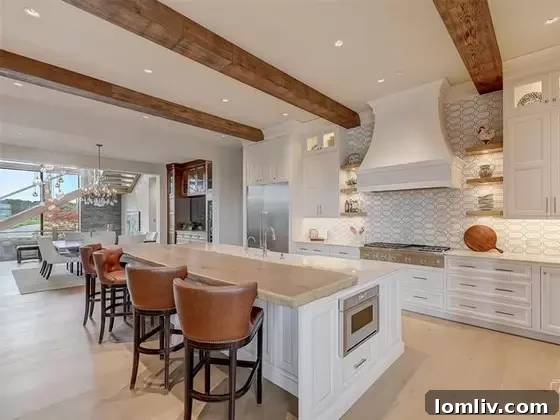 Luxurious living space with high ceilings and abundant natural light, showcasing custom finishes.