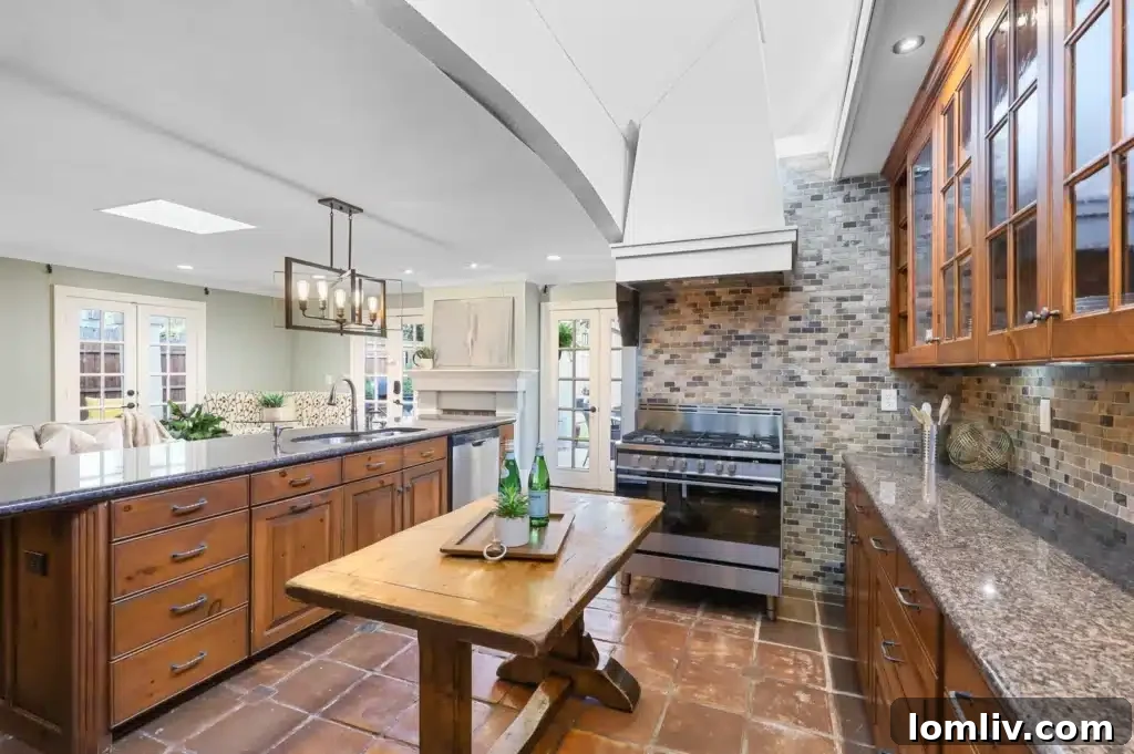 A vibrant and artistic interior space in the Alamo House.