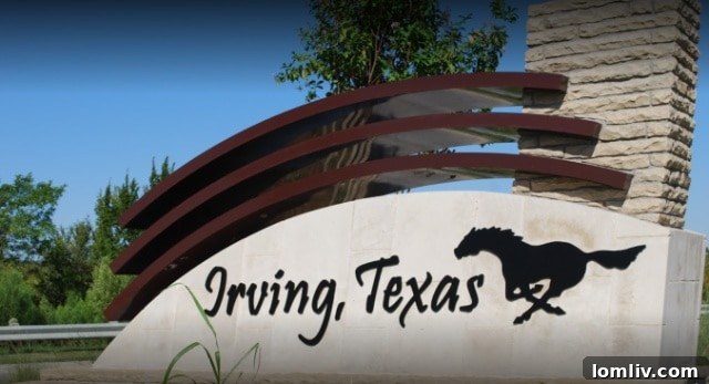 Irving skyline with a focus on residential buildings