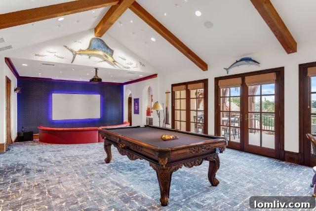 Bespoke Mediterranean Grandeur in Lobello Estates 9 Spacious Living Room with High Ceilings and Fireplace