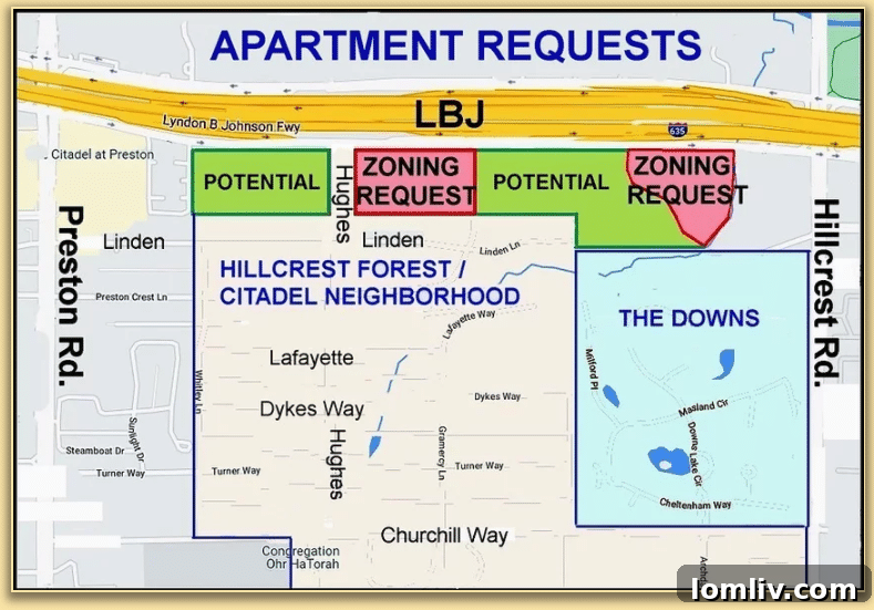 Hillcrest Forest neighborhood in Dallas