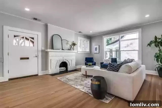 Charming entryway and facade of the renovated Dallas Tudor