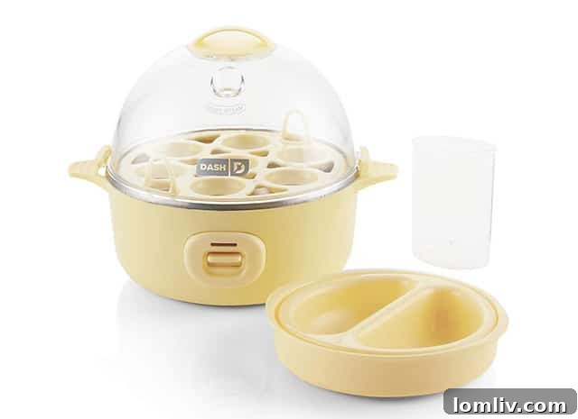 Celebrate with Style: Easter and Passover Essentials 10 Sunny yellow Dash Express Egg Cooker, capable of preparing up to seven eggs quickly