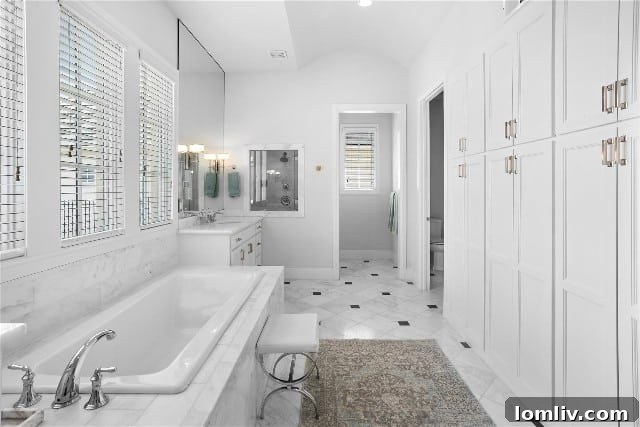 Luxurious Primary Bathroom with Extensive Custom Storage