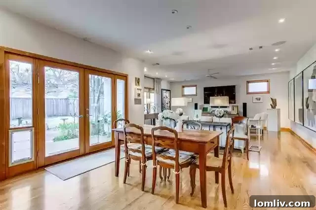 Vaulted center hall with clerestory windows leading to open living area