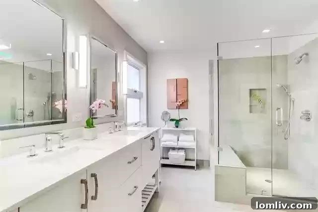 Luxurious bathroom with modern fixtures