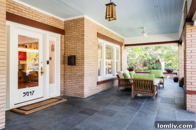 Broad Porch of Historic Dallas Home on Swiss Avenue