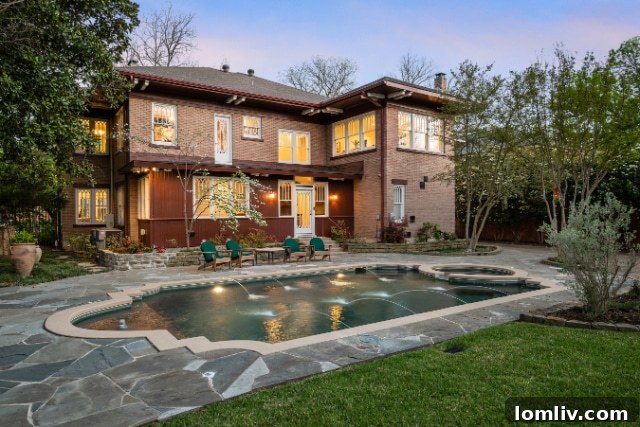 Exterior View of Rear of Historic Swiss Avenue Home