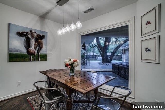 Secluded patio area in the backyard, ideal for al fresco dining and relaxation