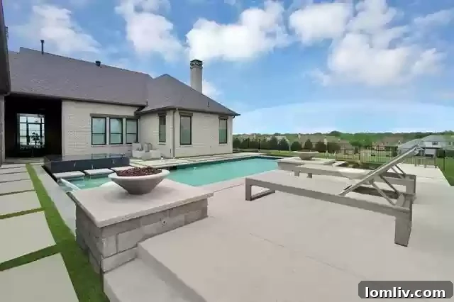 Farmhouse Chic with a City Twist The Ultimate Rural Retreat 11 Outdoor patio with a summer kitchen and luxurious pool