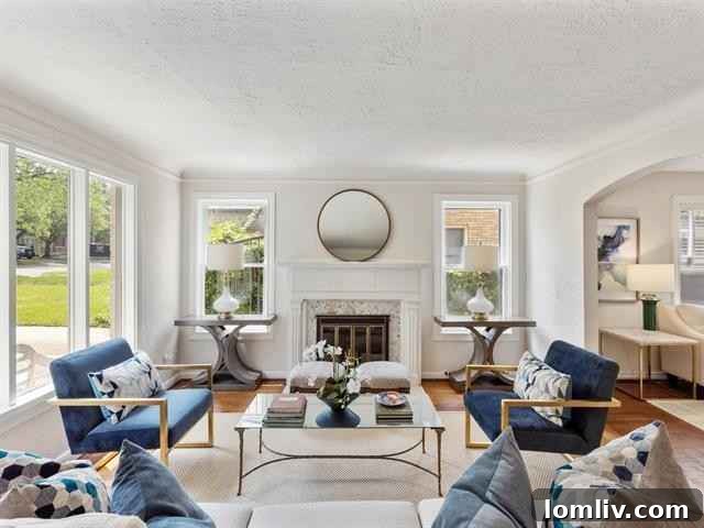 Luminous living room with abundant natural light and new windows