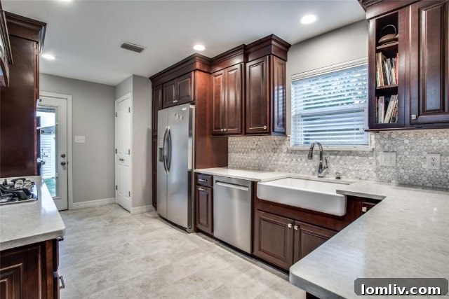Bright dining area with refinished original hardwood floors