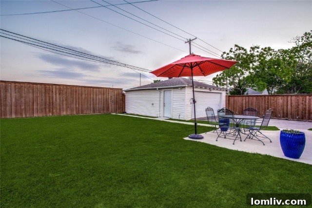 Fenced backyard ideal for relaxation and outdoor entertaining