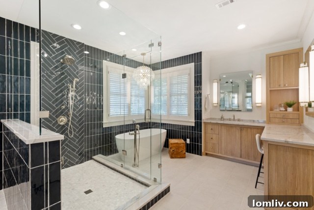 Suburban Southlake, Surprisingly Stylish 15 Opulent freestanding tub in a renovated Southlake master bathroom