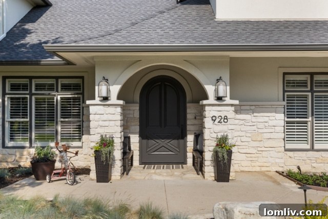 Suburban Southlake, Surprisingly Stylish 4 Elegant staircase in a modern Southlake renovation