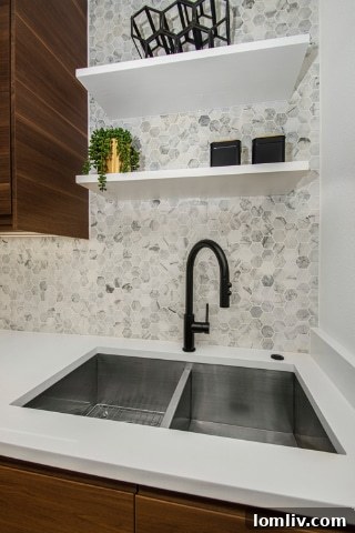 Interior view of a renovated living space with new flooring