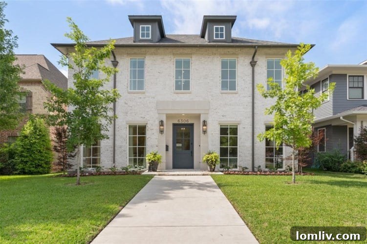 Stunning Colonial Home Exterior in Lakewood, Dallas