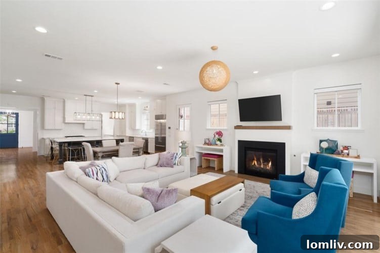 Cozy and Inviting Main Living Area with Fireplace