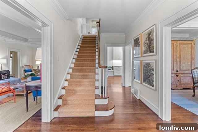 Grand entrance and central foyer of the historic Fort Worth home