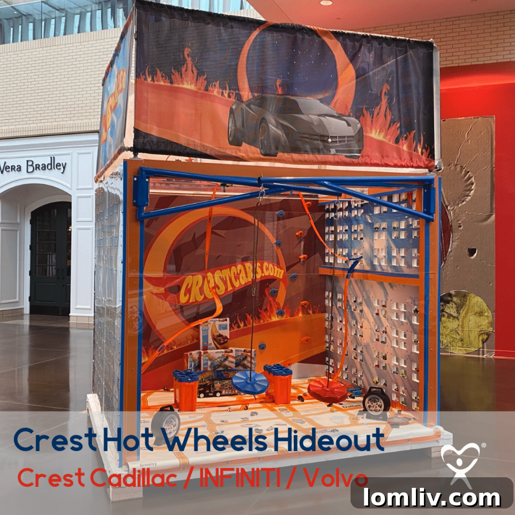 Dallas CASA Parade of Playhouses, featuring a creative Hot Wheels themed playhouse, sponsored by Crest Auto Group