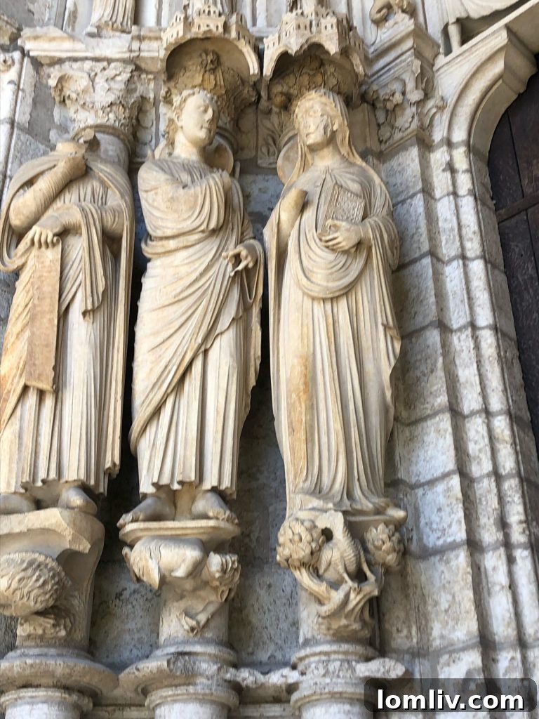 North Portal of Chartres Cathedral Showing Revolutionary Vandalism